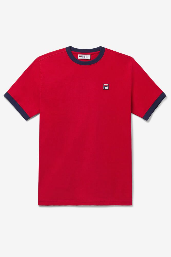 Fila Marconi Ringer T-Shirt Red - Mens - 70682ZUDY